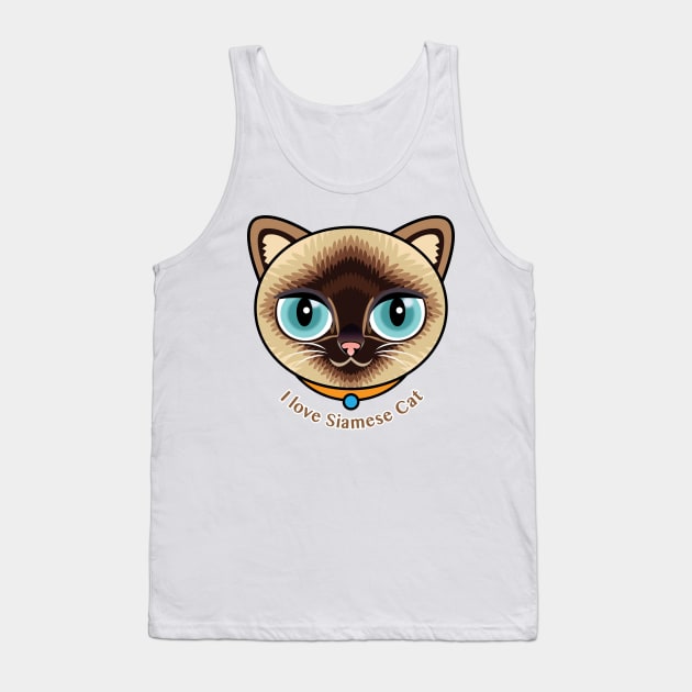 I Love Siamese Cat Tank Top by zoneo